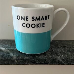 One Smart Cookie Ceramic Mug in White and Teal Kate Spade/ Lenox